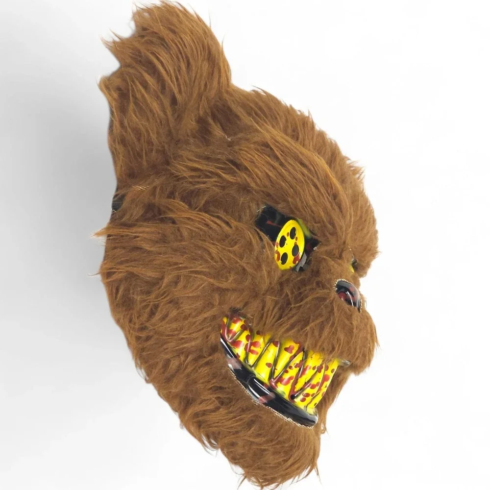 Spirit Halloween Scary Evil Bear Mask Brown Furry Horror Teddy Blood Teeth Creep - Picture 9 of 14